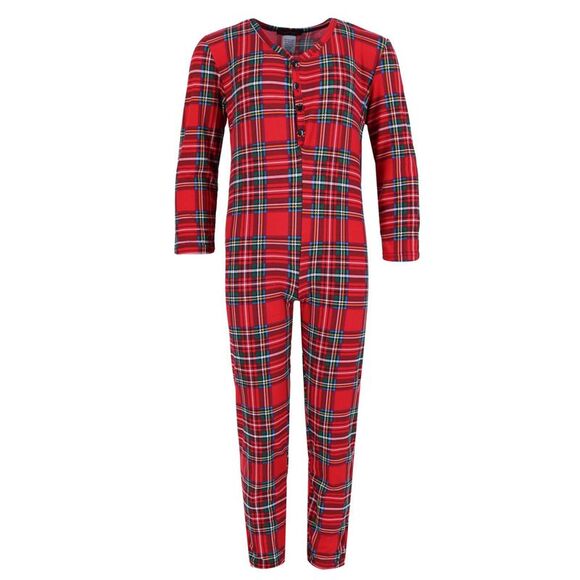 Grumpy & Gorgeous Girl's Plaid Pajama Onesie - Picture 1 of 2